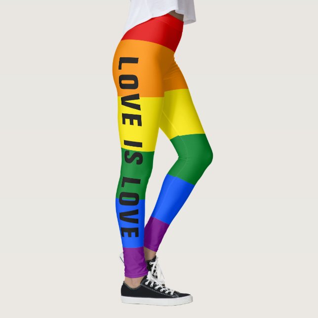 Leggings Gay pride arc-en-ciel couleur LGBT Texte personnal (Droite)