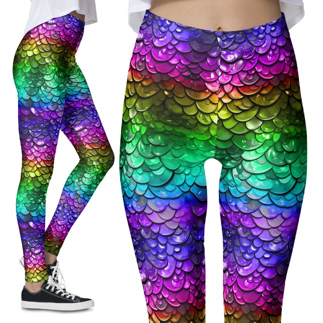 Leggings Gay pride LGBT Rainbow Wet Look Mermaid Tail (Créateur téléchargé)