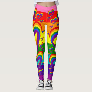 Leggings Gay pride mignon d'arc-en-ciel du motif drôle