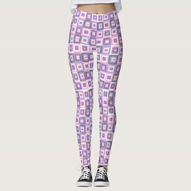 Leggings Genderfluide Fierté Drapeau Art moderne violet ble (Devant)