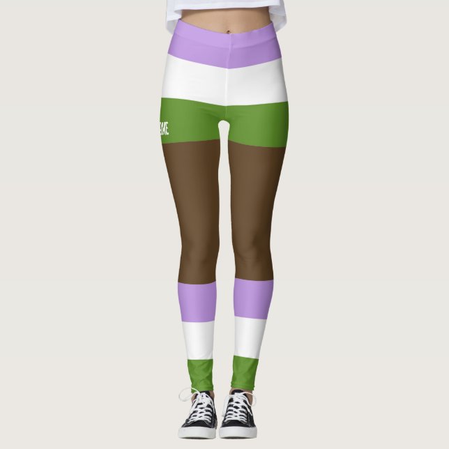 Leggings Genderqueer Pride Faux Shorts & Legs (Devant)