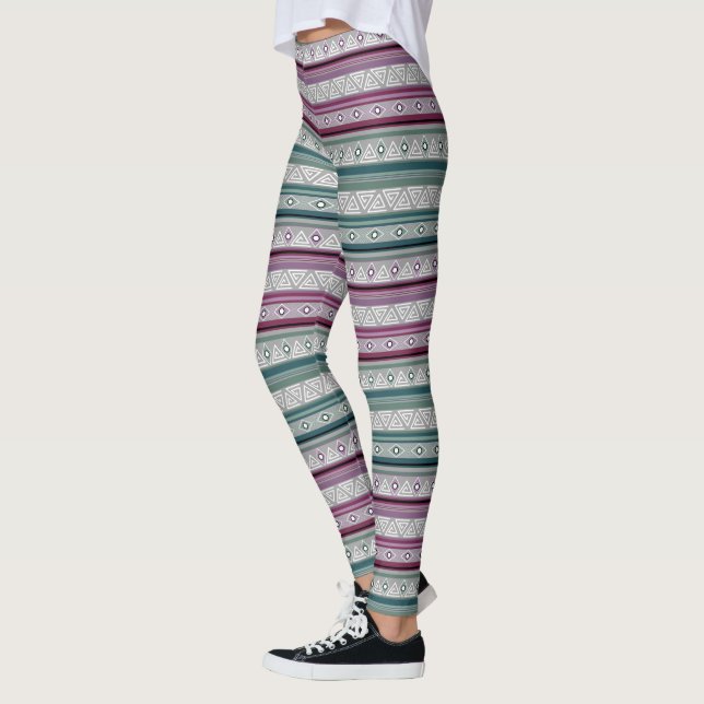 Leggings geometric ethnic tribal pattern of American Indian (Gauche)