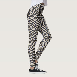 Leggings Géométrie Abstraite moderne 2 - Blue Ridge, Panna 
