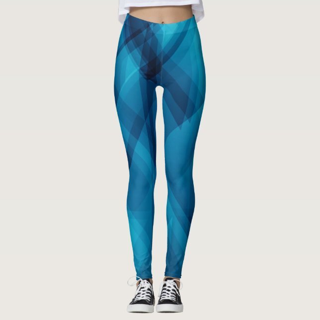 Leggings Géométrie bleue (Devant)