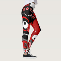 Leggings - Géométrie rouge