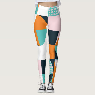 Leggings Géométrique Abstraite : Effet 3D coloré.