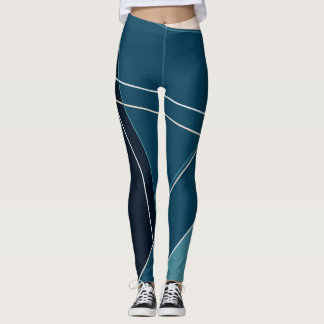 Leggings Géométrique bleue et neutre