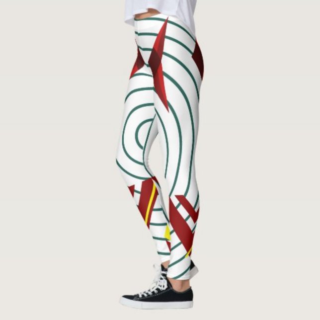 Leggings géométriques Abstraits - Vêtements actifs (Step into bold style with these abstract art leggings, designed for comfort and creativity.)
