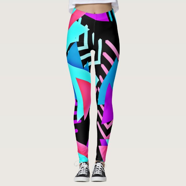 Leggings géométriques colorés (Devant)