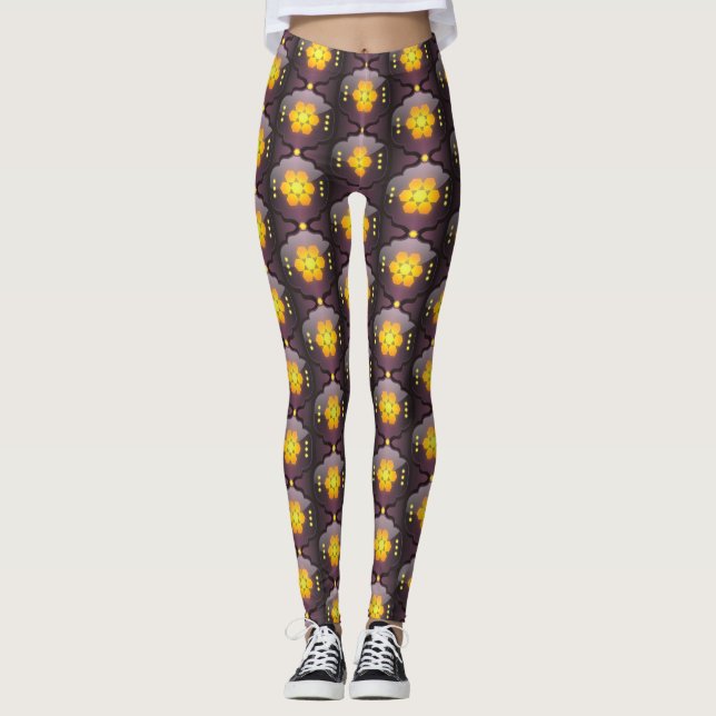 leggings géométriques de style marocain (Devant)