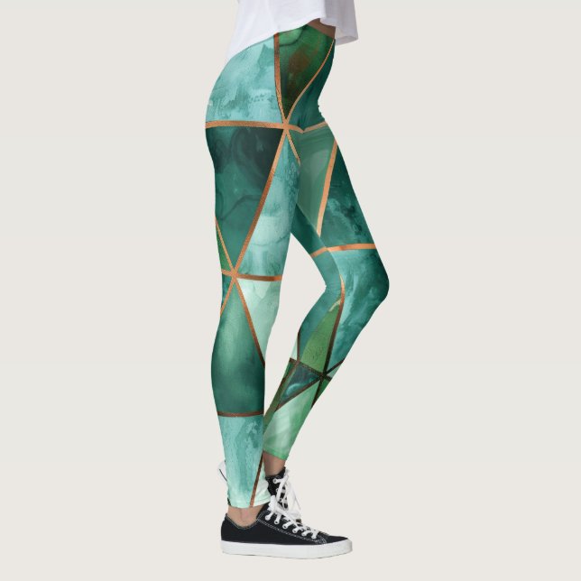 Leggings géométriques émeraude (Droite)