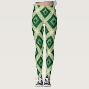 Leggings géométriques émeraude pour femmes