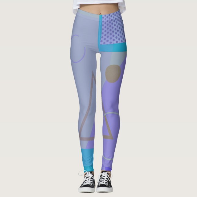 leggings géométriques funky rétro memphis dans les (Devant)