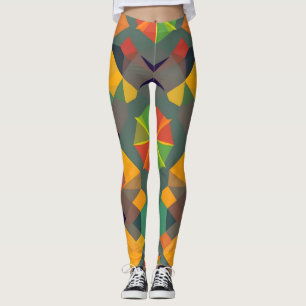Leggings géométriques vibreux - Décor coloré D