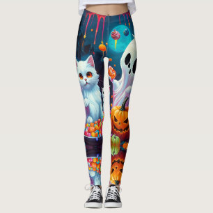 Leggings Ghost Kitten Citrouille Candy Halloween