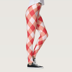 Leggings Gingham Rouge et Blanc Noël