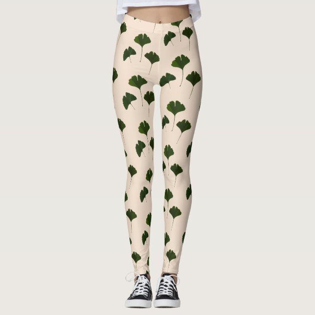 Leggings Ginkgo Biloba Motif Feuille Leging (Devant)