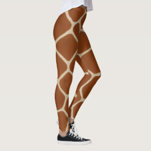 Leggings Girafe ludique imprimé Halloween marron chaud crèm