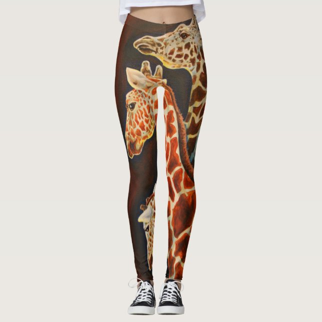 Leggings Girafes, nous art d'animal de trois Africains (Devant)