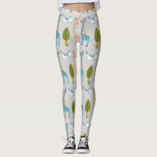 Leggings Giraffe Zebra Et Motif De Singe