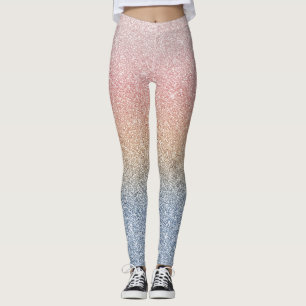 Leggings Girly Blush Rose Gold Blue ombre