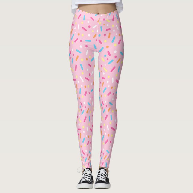 Leggings Glacage rose mignon avec arrosage Donut (Devant)