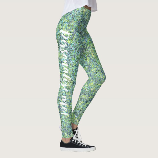 Leggings Glam Aqua Citron Green Mermaid Parties scintillant (Droite)