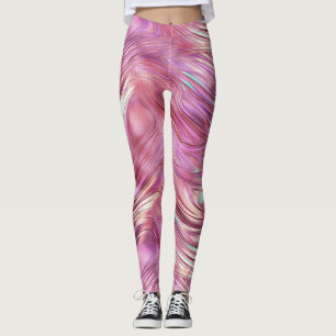Leggings Glam Rose d'or de perle rose fille