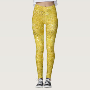 Leggings Glam scintille et brillant faux motif or