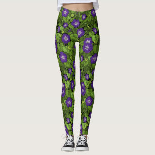 Leggings Gloire du matin en violet et vert