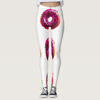 Leggings Glossy Pink Donut with Dark Sprinkles