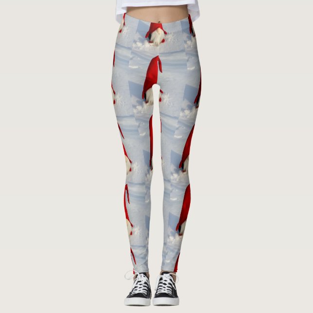 Leggings Gnome scandinave de Noël (Devant)