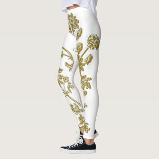 Leggings Gold Floral