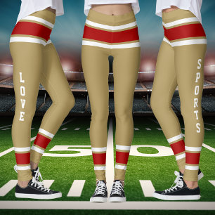 Leggings Gold Red White Team Jersey Couleurs Aimer Sports