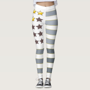 Leggings Gold Stars Silver Stripes