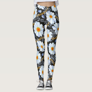 Leggings Golden Baroque : Floral Chain Texture
