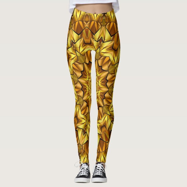 Leggings Golden Mandala Antique Abstract Design-63495 (Devant)