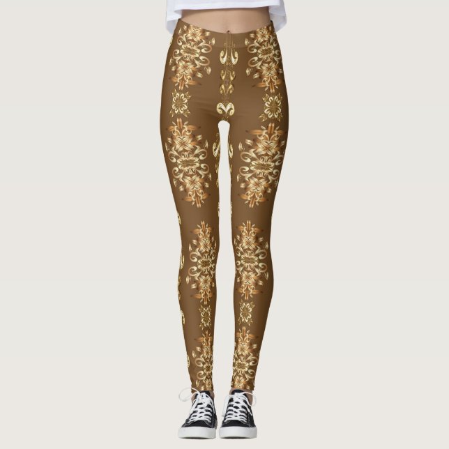 Leggings Golden Oriental Baroque Classic Motif (Devant)