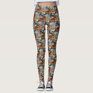 Leggings Golden Retriever Chien Festif de Noël