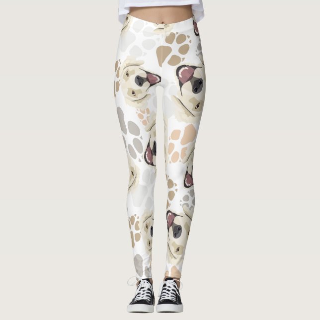 Leggings Golden retriever de pattes de chien de motif (Devant)