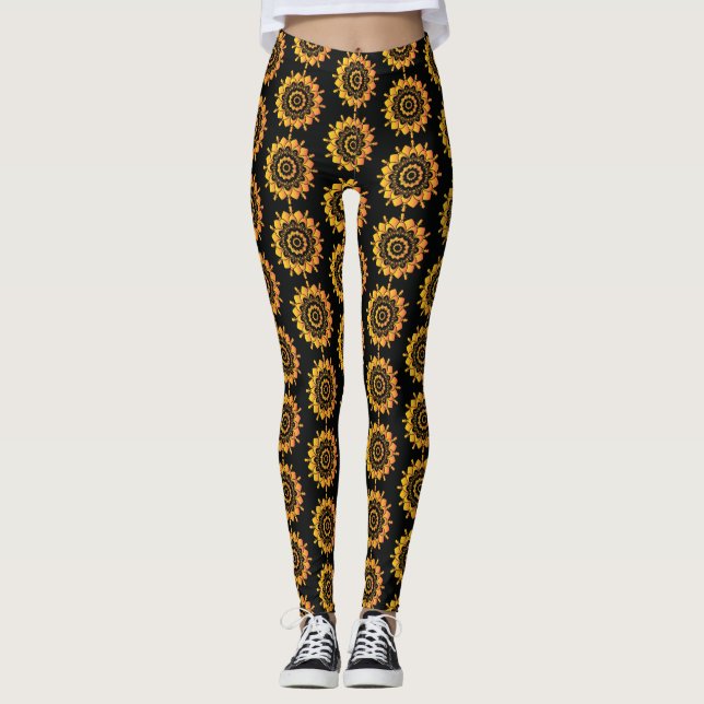 Leggings Golden Unique Mandala Design (Devant)