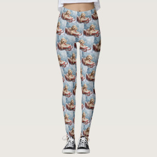 Leggings Goldendoodle Chien Festif de Noël