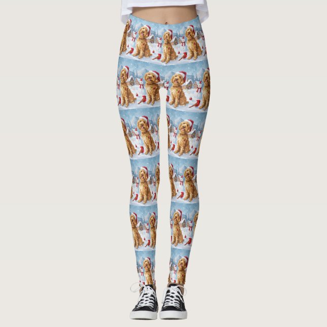 Leggings Goldendoodle Winter Wonderland Christmas Joy (Devant)