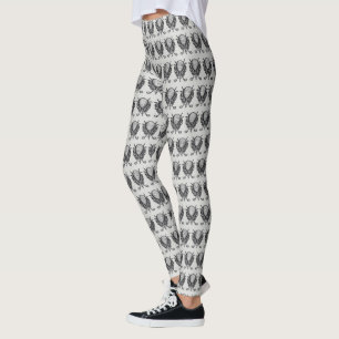 Leggings Golf Ball Tea Club Parcours Golfer Sports Grey Bla