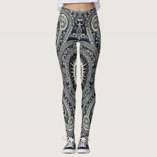 Leggings Grâce Charbon Soleil Levant Motif Paisley Patrimoi