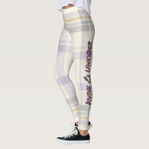 Leggings Grâce Ivory & Lavande Luxe Motif à carreaux Vol 72