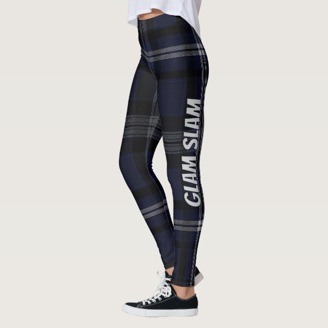Leggings Grace Midnight Elegance Luxe Plaid Pattern Vol 26 (Gauche)