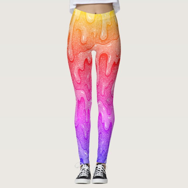 Leggings Gradient arc-en-ciel Douce goutte (Devant)