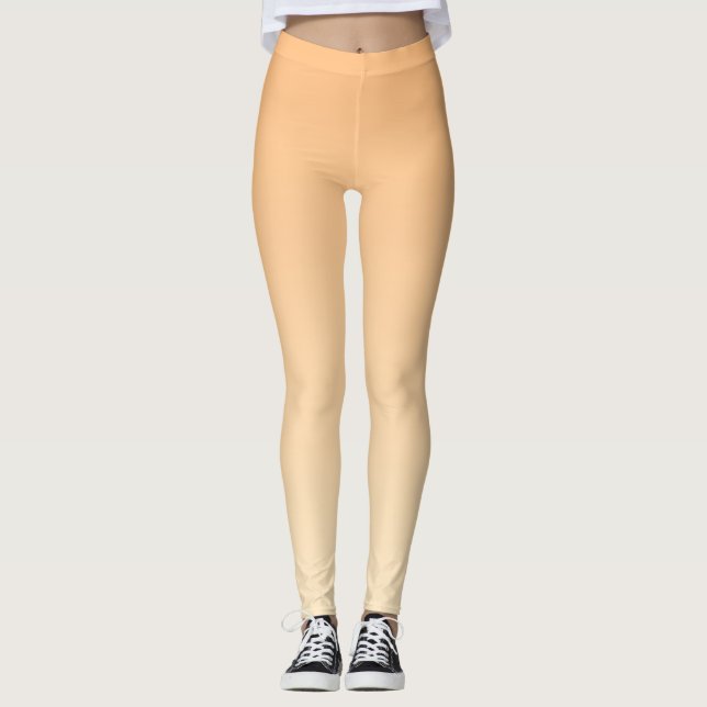 Leggings Gradient de couleur jaune clair et orange (Devant)