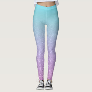Leggings Gradient Ombre de Parties scintillant bleu violet 